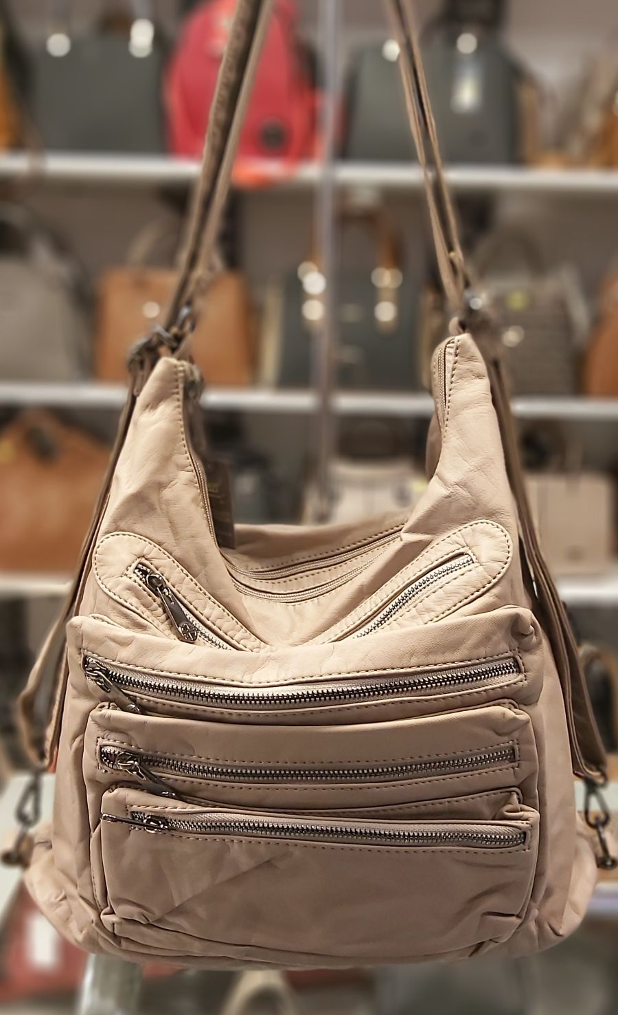 Bayan ithal Yıkama Deri Kol Çantası