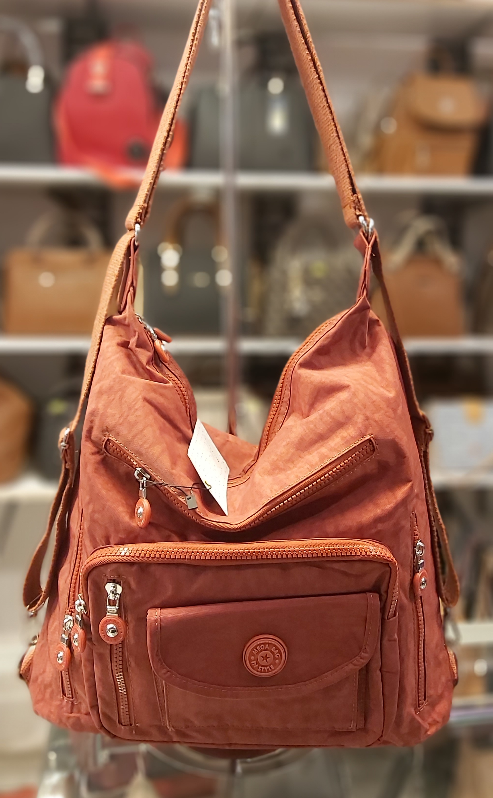 Bayan Krinkıl Kumaş Sırt ve Kol Çantası