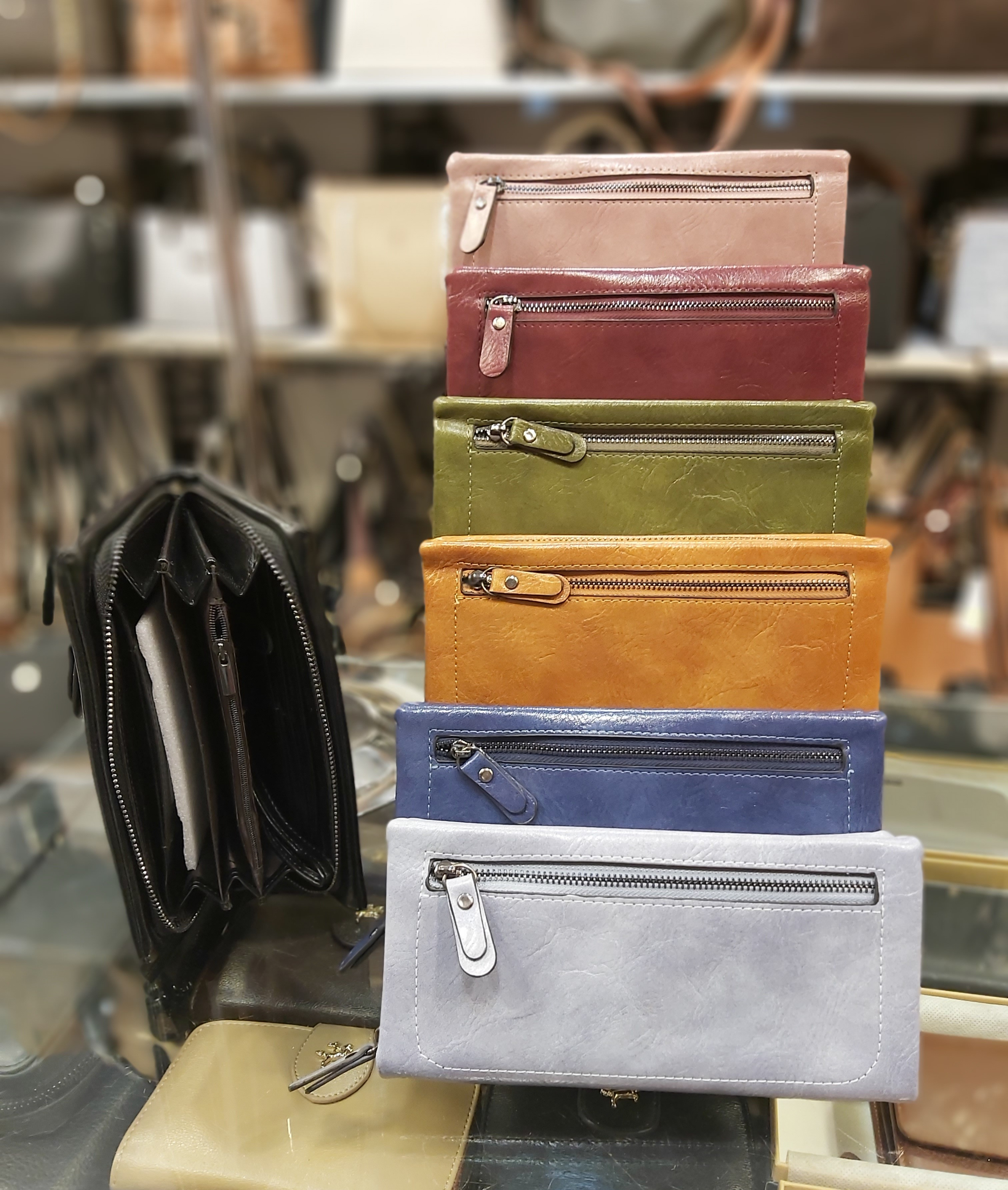 Bayan İthal Yıkama Deri Cüzdan